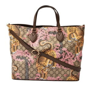 Gucci tote shoulder bag Bengal Tiger GG pattern brown beige multicolor